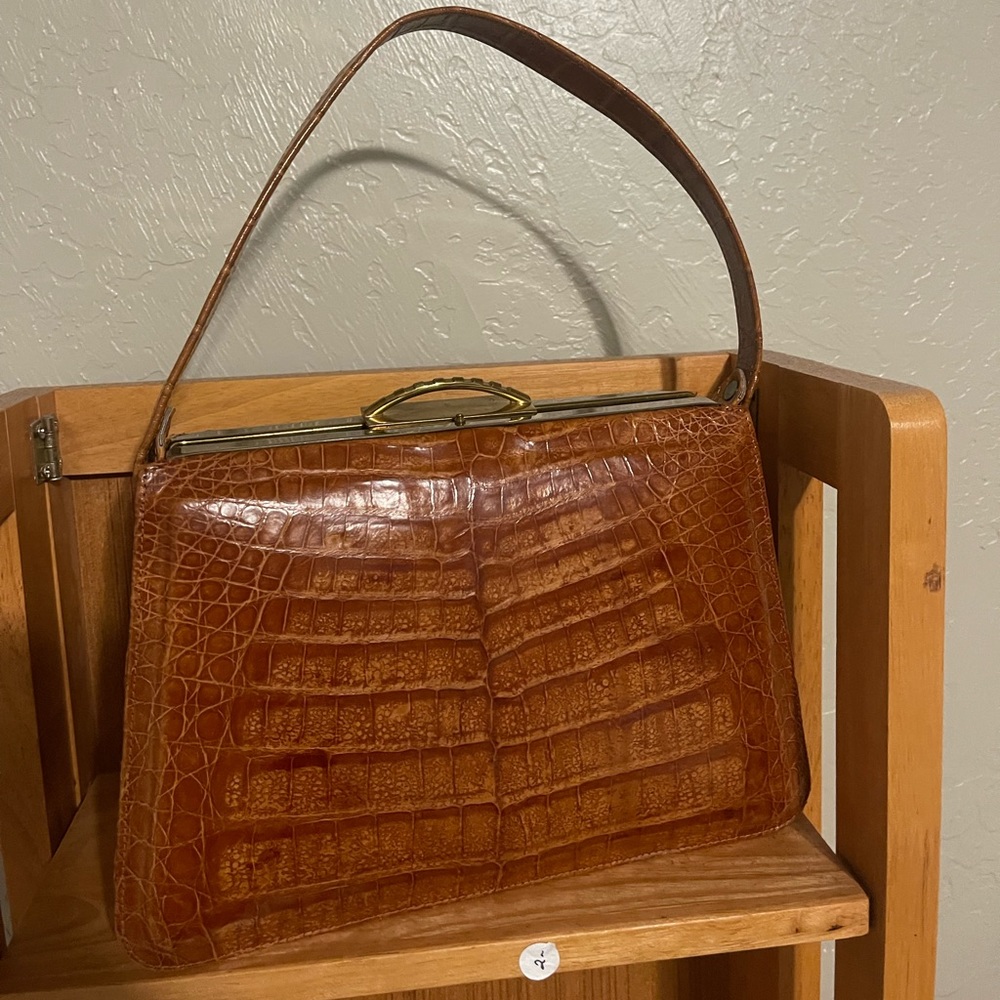 Vintage croc leather purse